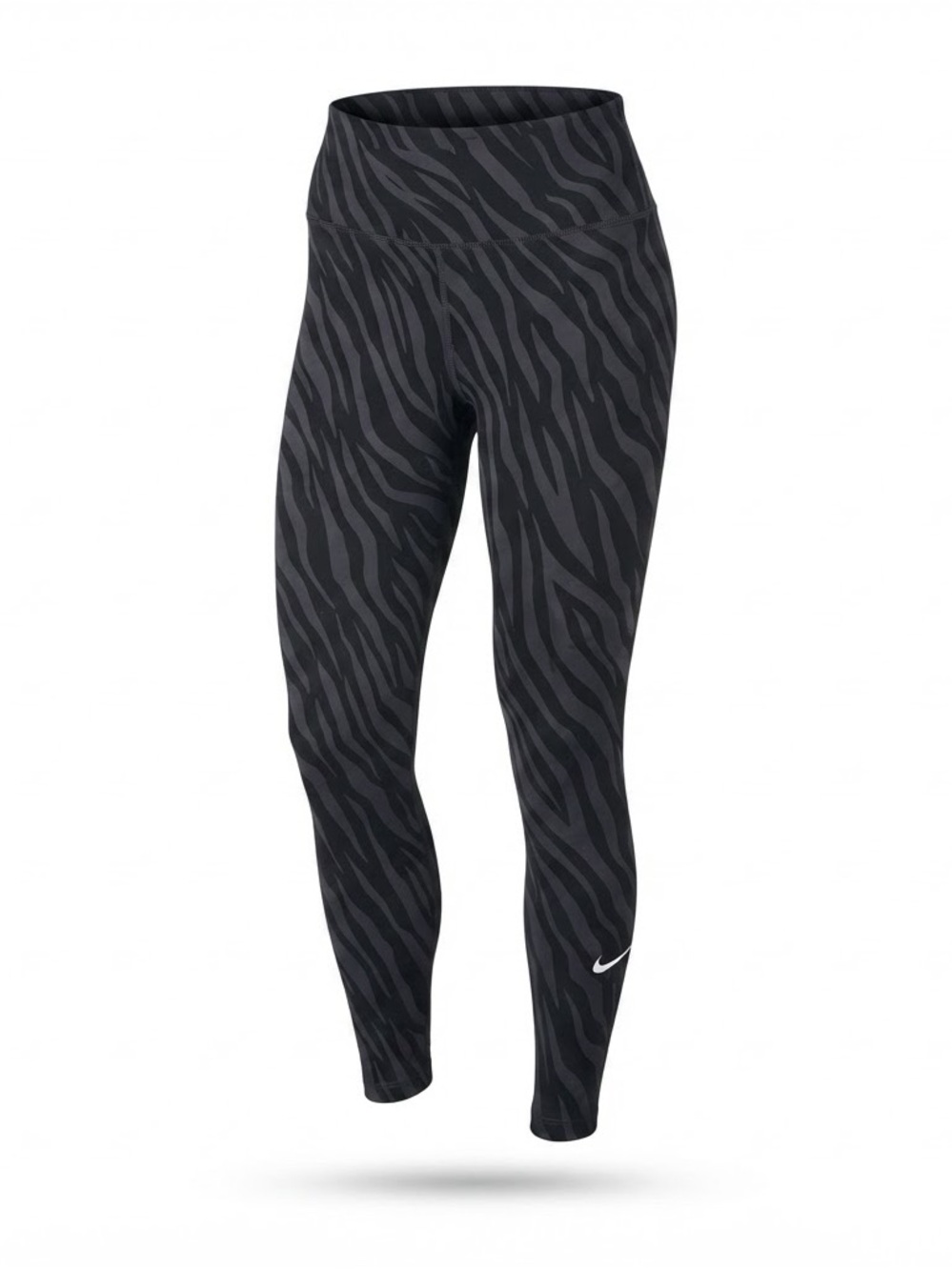 Nike Women's Soft Purple & Black Zebra-Print High-Waist Leggings